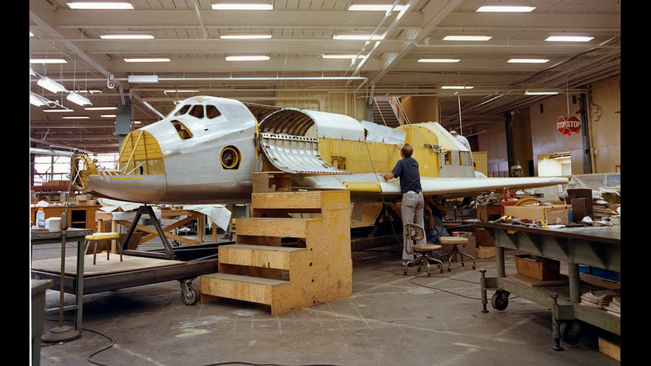 Space Shuttle construction and testing at Factory in Ca