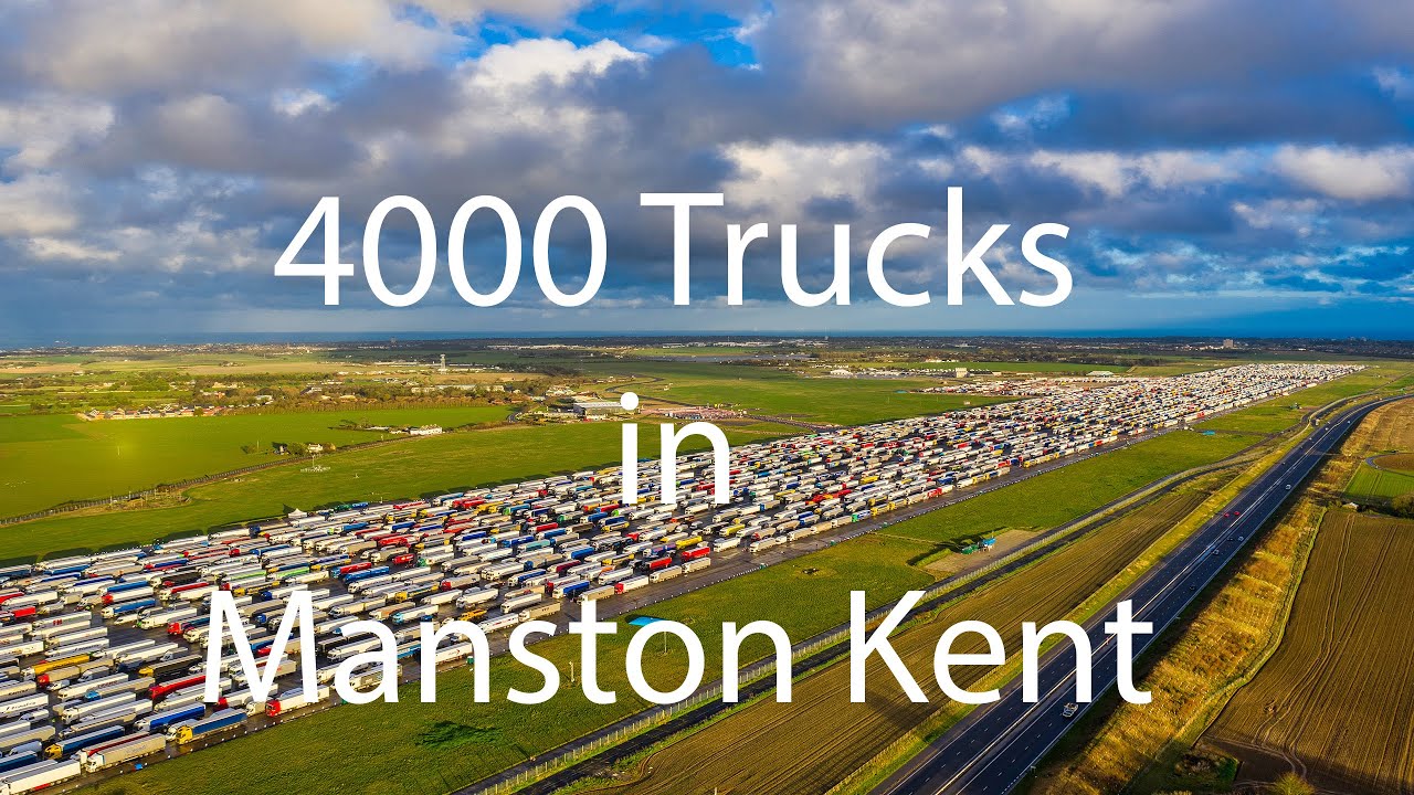 4000 Truckers in Manston Airport Kent UK December 2020