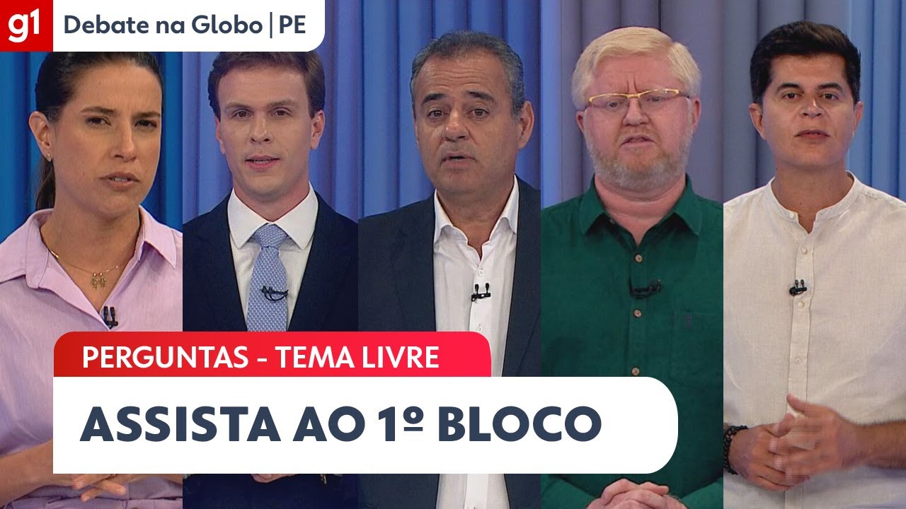 Assista ao primeiro bloco do debate com os candidatos ao governo de Pernambuco #DebateNaGlobo