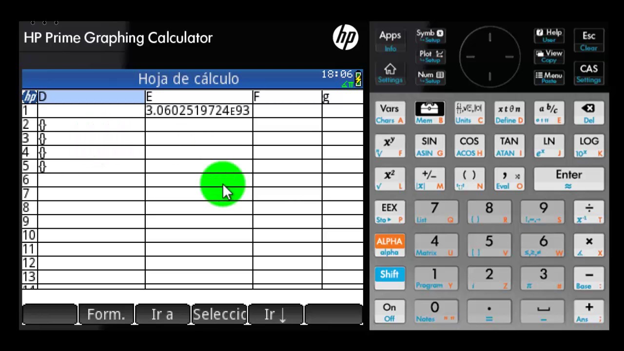 HP PRIME : COLUMNA DESAPARECIDA HOJA DE CALCULO