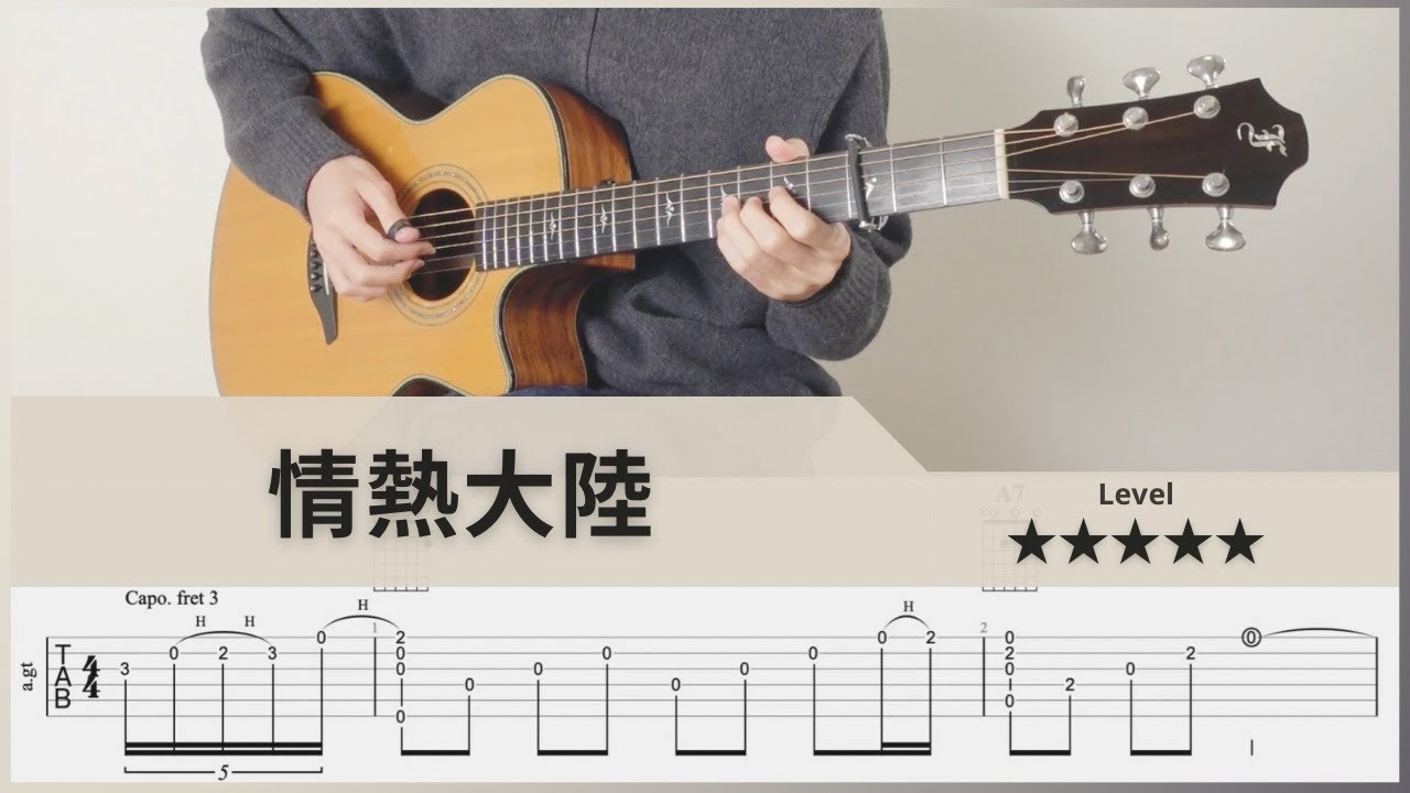 【TAB】 情熱大陸 - 葉加瀬太郎 -  FingerStyle Guitar ソロギター【タブ】