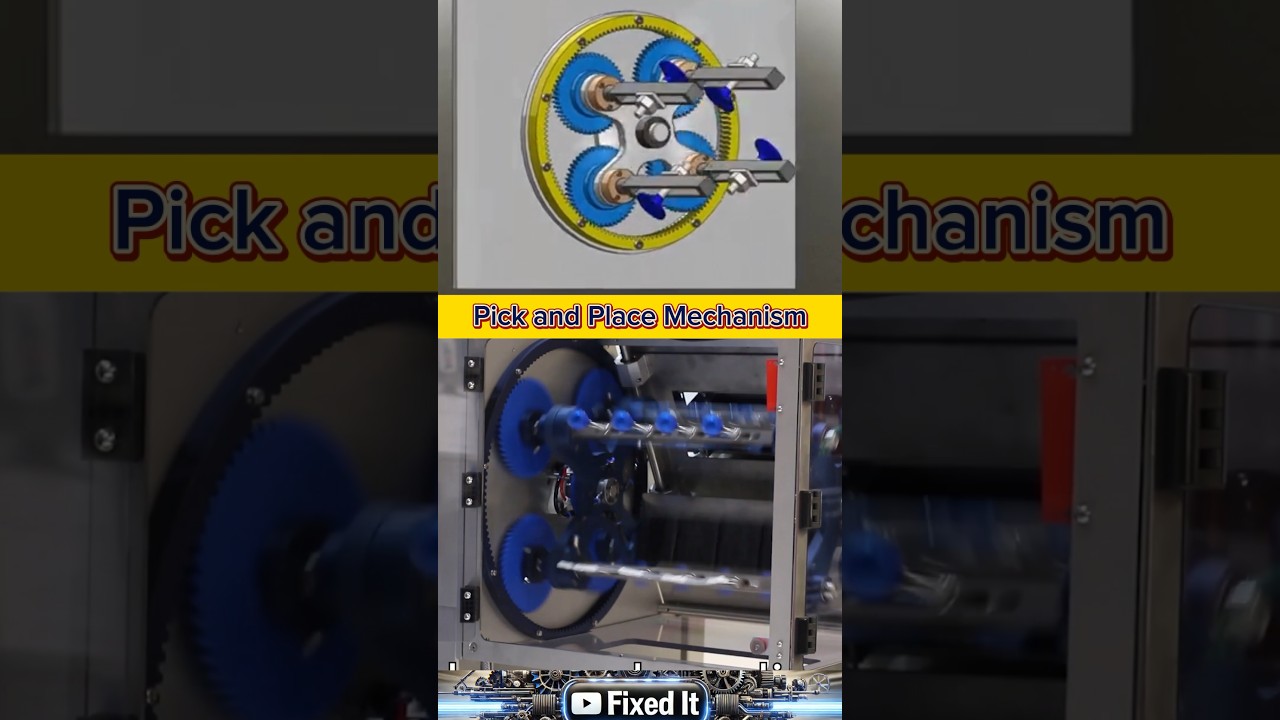 High-Speed Pick and Place Mechanism | Precision Gear Driven Automation in Action 
