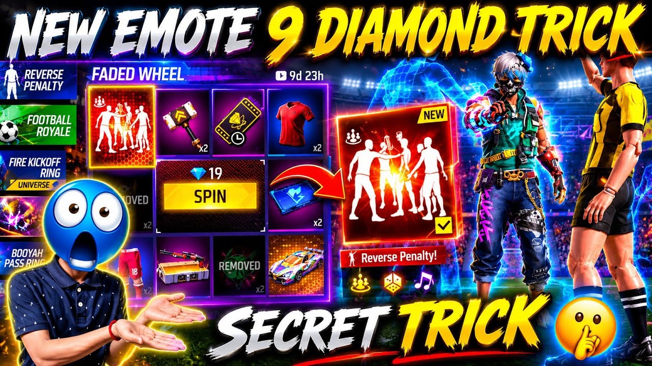 New Faded Wheel Free Fire Spin | Reverse Penalty Emote Spin | Free Fire New Event | Ff New Event