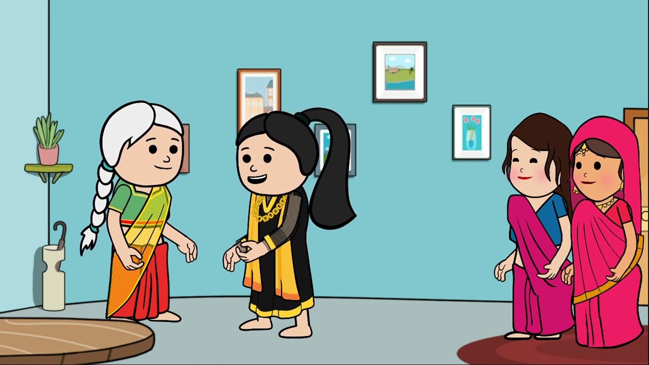 भाभियों ने रचा ननद के खिलाफ षड्यंत्र 😡 हुआ उनका पर्दाफाश😊 #cartoon #animation #comedy  #funnyvideo