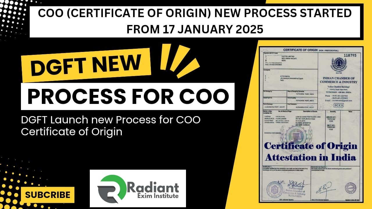 COO Certificate of Origin New Process | DGFT Latest Process #COO #dgft #newcooprocess