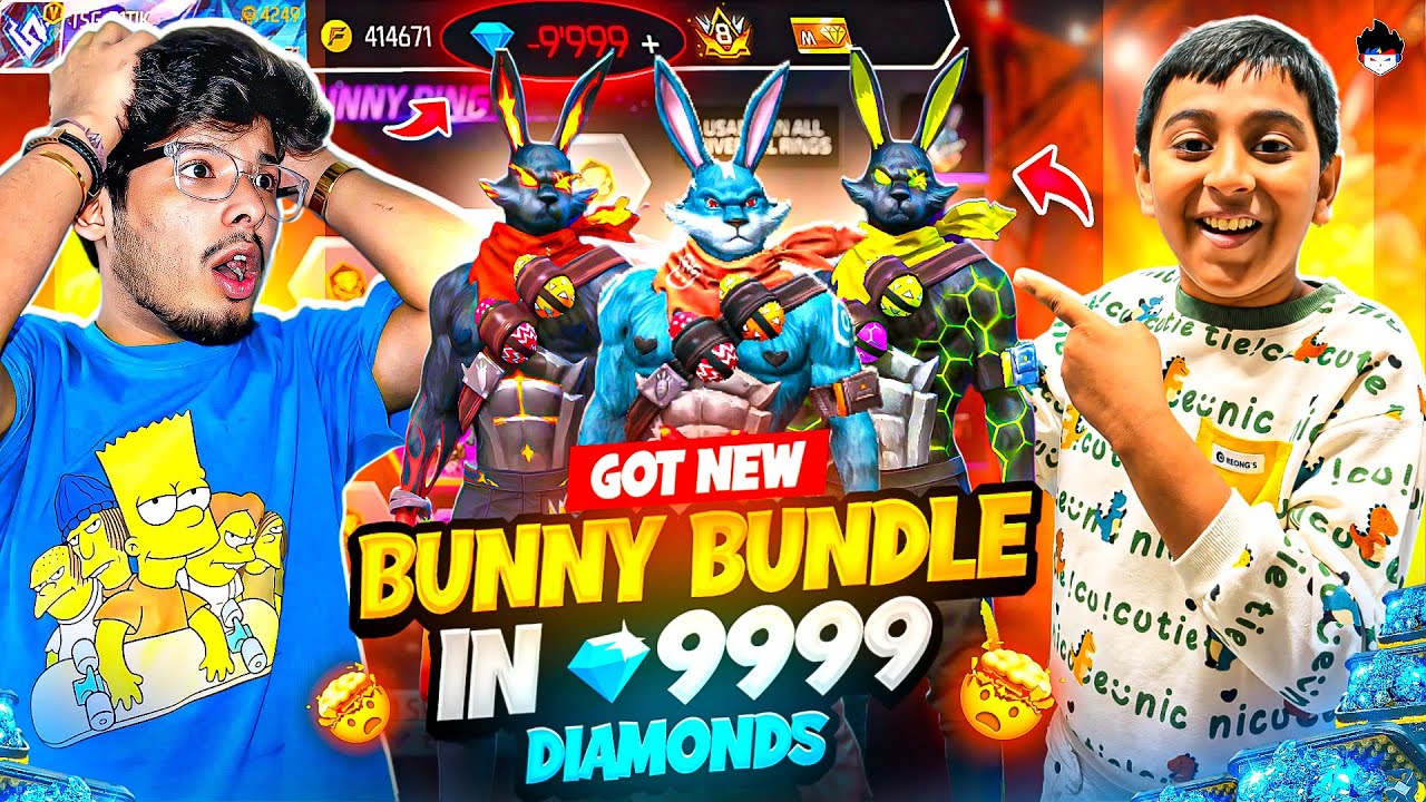 Spending 7777 Diamonds 💎 in New Bunny Event 😍| 9 year old subscribers Noob Id - free fire 