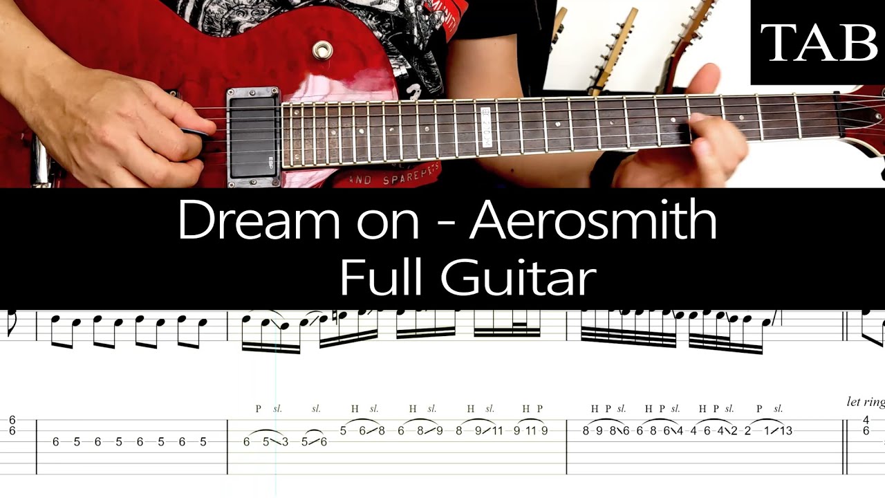 DREAM ON - Aerosmith (Joe Perry): FULL guitar cover + TAB