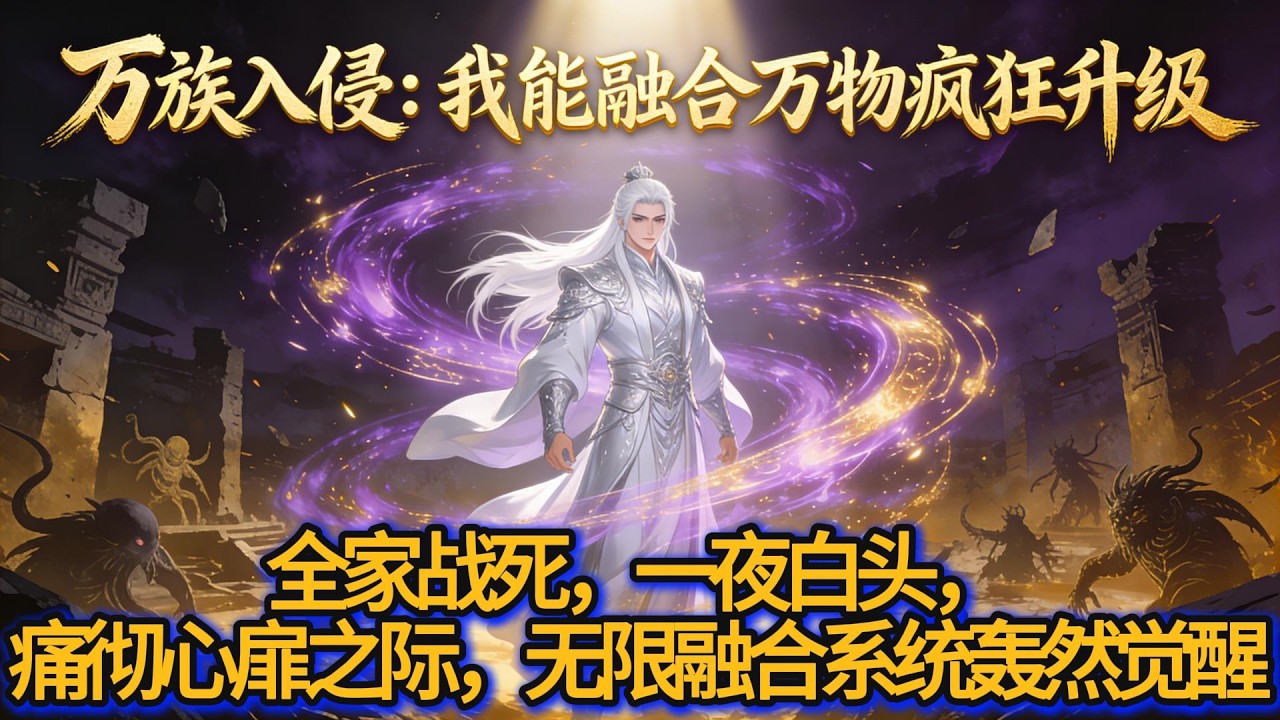 《万族入侵：我能融合万物疯狂升级》全家战死，一夜白头，痛彻心扉之际，无限融合系统轰然觉醒#玄幻 #系统 #爽文