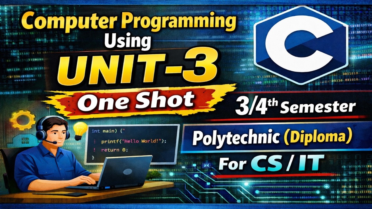 Computer Programming Using C || Unit-3 One Shot 3/4th Semester|| Polytechnic(Diploma) For CS/IT