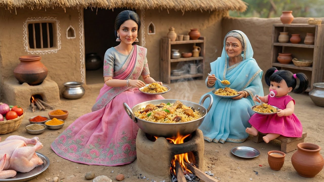 Приготовление куриного плова в миниатюрной кукле (ASMR) | Приготовление пищи в миниатюрной кукле ...