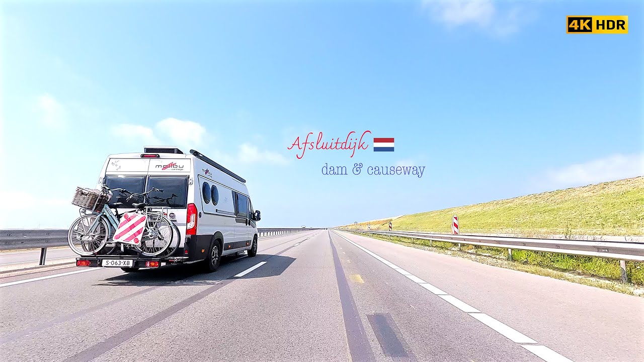 [Netherlands] drive on the Afsluitdijk, where wind meets sun and sea🇳🇱 4K HDR