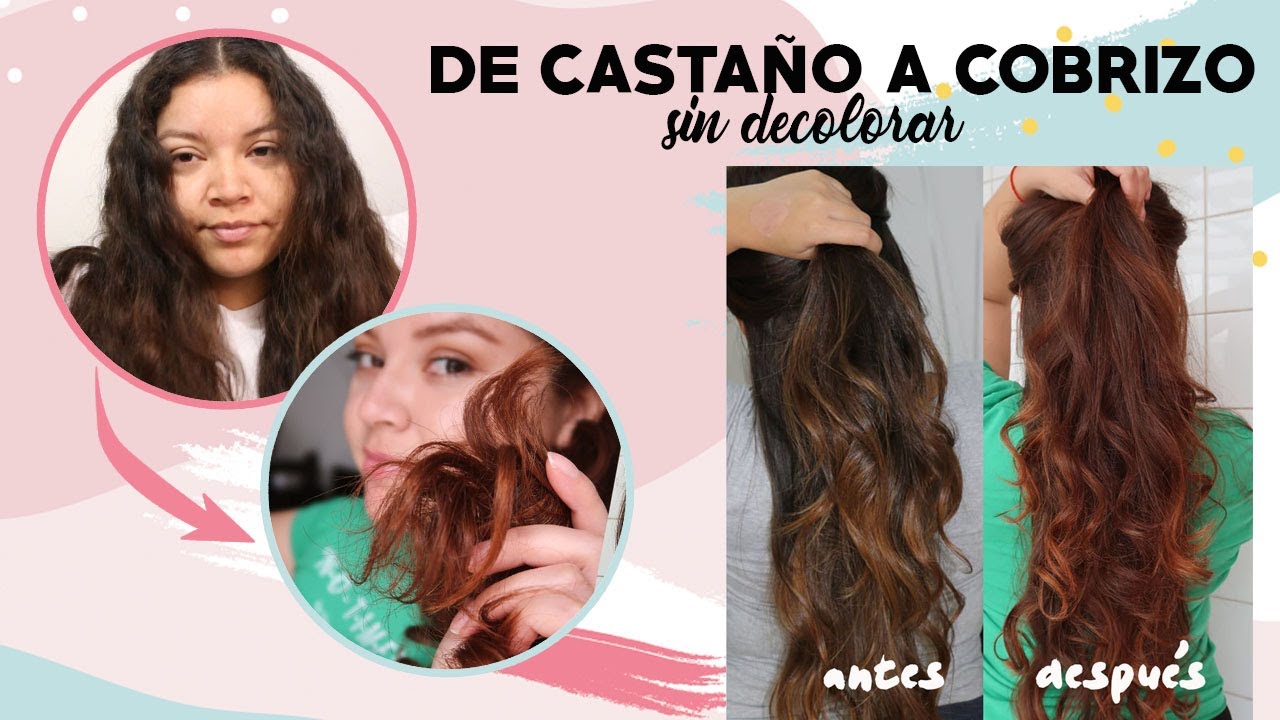 🌻 De CASTAÑO a COBRIZO SIN DECOLORAR! 🌻 Cómo me PINTO el cabello en CASA! 💁‍♀ | Angie