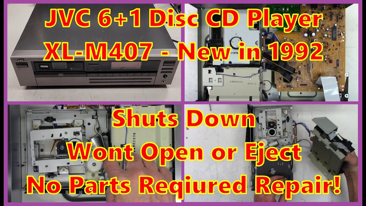 CD-плеер JVC XL-M407 на 6+1 диск, который не работает, только выключается. Ремонт без запчастей!
