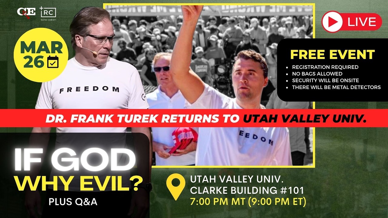'If God, Why Evil?' Frank Turek Returns to Utah Valley Univ. to Share the Gospel - LIVE Q&A SESSION