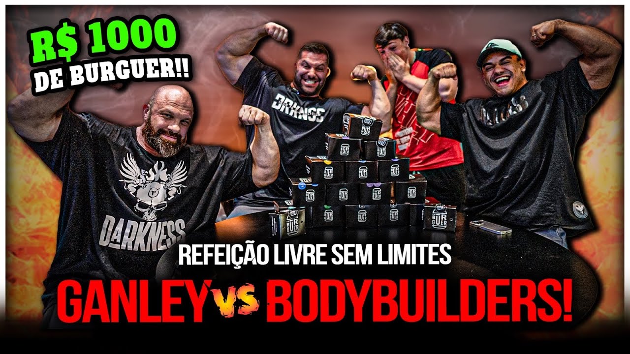 GANLEY E BODYBUILDERS DESTRUINDO 10.000KCAL!!! | Leandro Peres, Porto e Cruz
