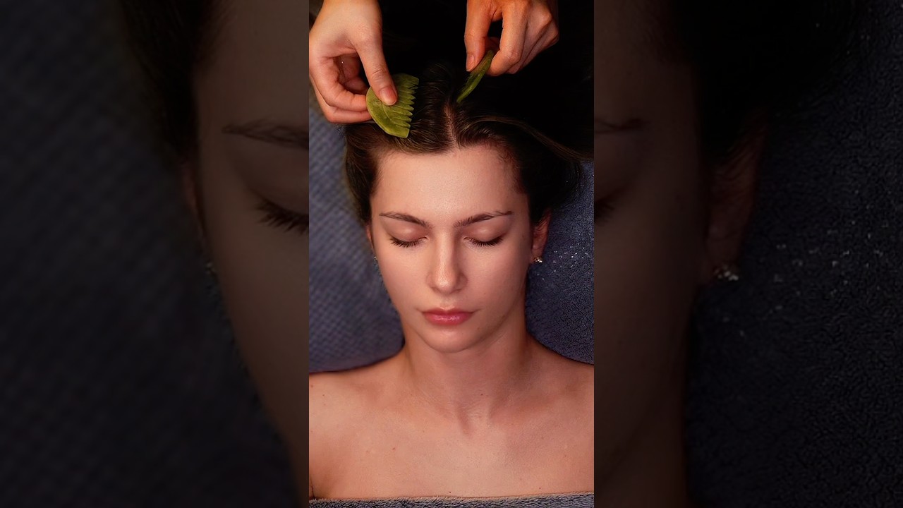 Tingling hair brushing with Jade combs for deep sleep #asmr  #gentlesleep #sleepmeditation