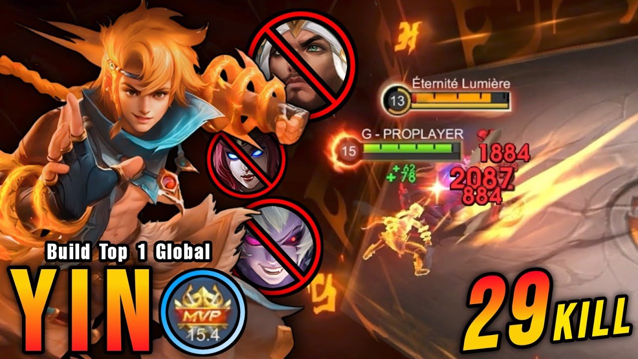 29 Kills!! Powerful Jungler Yin Insane DMG Build!! - Build Top 1 Global Yin ~ MLBB