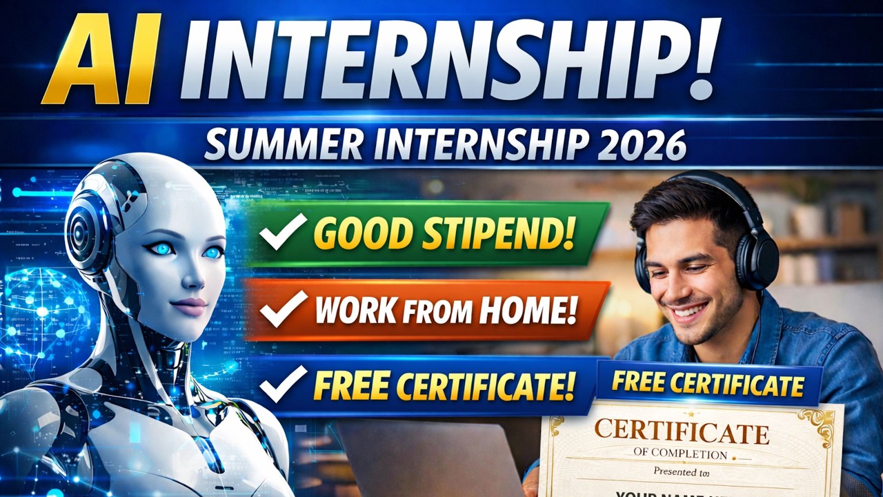 🔥Ai internship |  Work from Home | Summer Internship 2026 | Ai/ml Internship