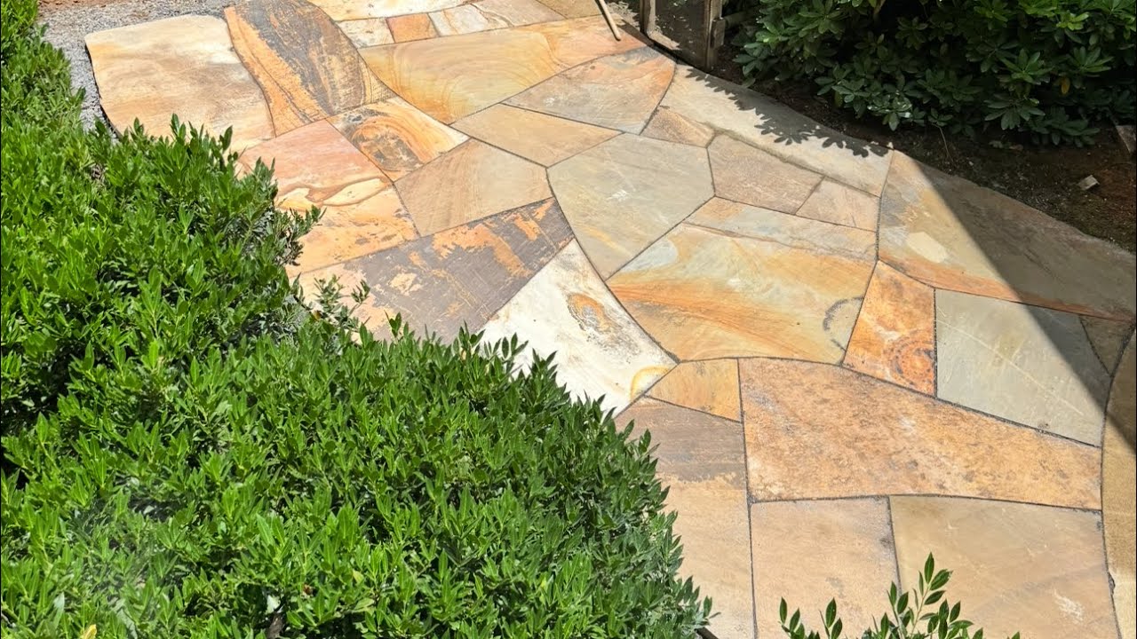 Backyard Flagstone Patio Installation