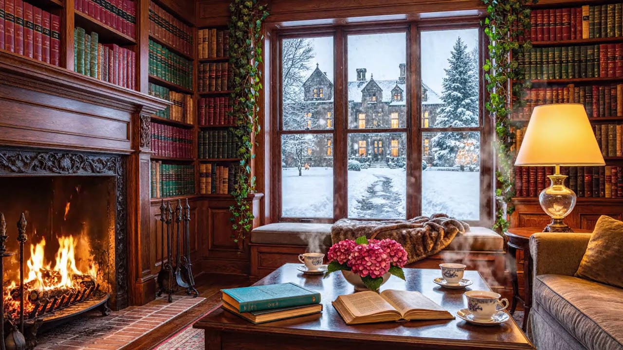 Good Mood Winter Jazz Piano 🎹 Cozy Coffee Shop & Fireplace Sounds