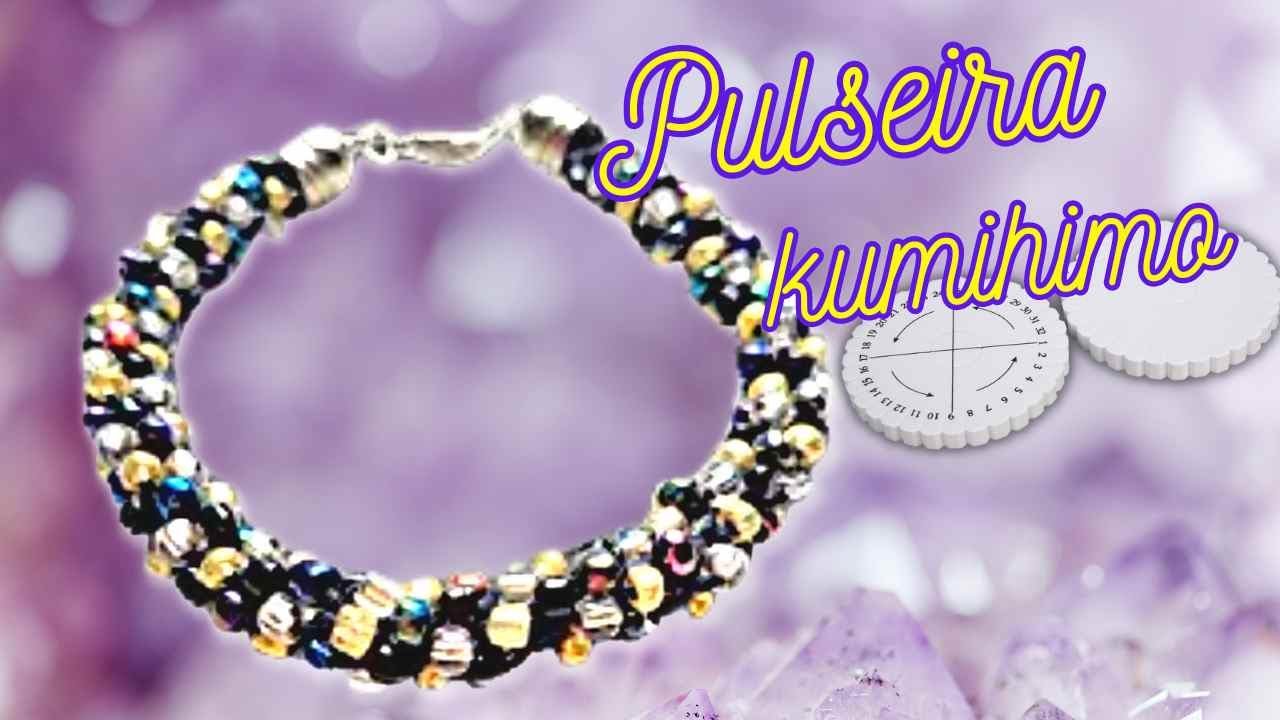 Como fazer Pulseira de miçangas no tear kumihimo passo a passo @marlythibes