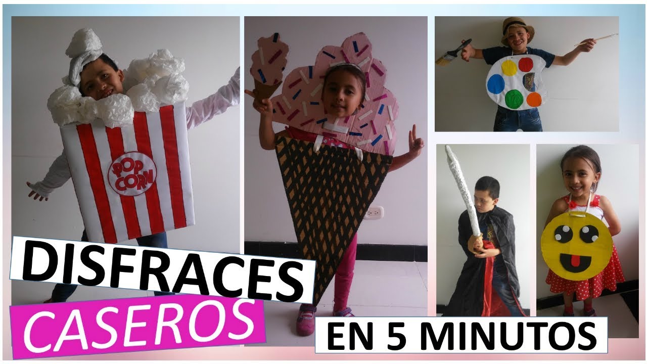 5 DISFRACES PARA HALLOWEEN CASEROS PARA NIñOS - DIYtubers Halloween Challenge