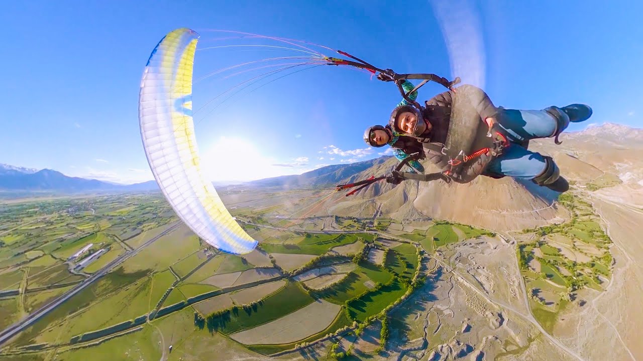 EPIC PARAGLIDING!  SPIN, WINGOVER and 360 VIEW