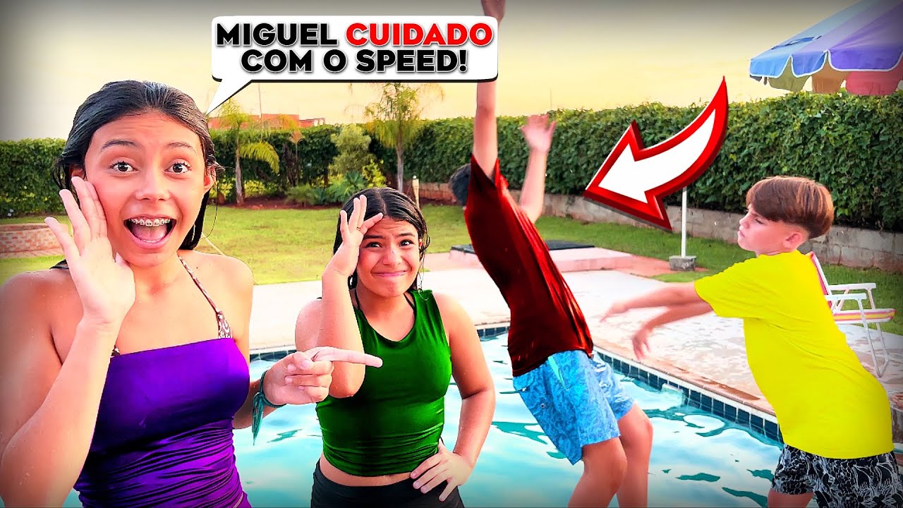Miguel e Speed Se Desentenderam No Desafio Da Piscina !
