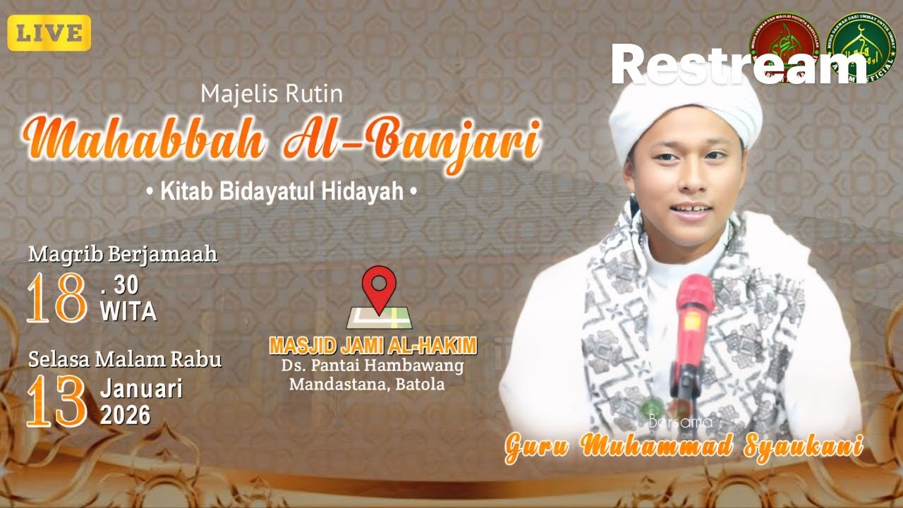🟢[LIVE] Pengajian Rutin Malam Rabu, KITAB BIDAYATUL HIDAYAH Oleh GURU MUHAMMAD SYAUKANI