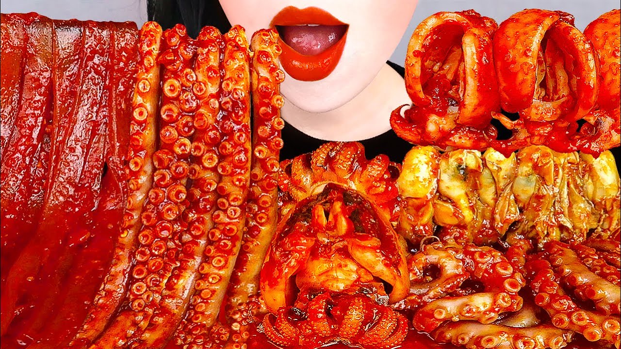 ASMR SPICY SEAFOOD BOIL MUKBANG 매운해물찜 먹방 OCTOPUS, OYSTERS, GLASS NOODLES, CUTTLEFISH COOKING&EATING
