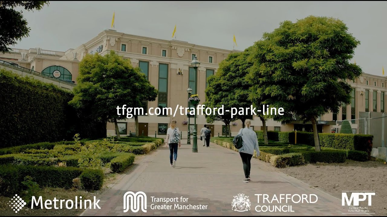 Trafford Park Line Milestone - Intu Trafford Centre