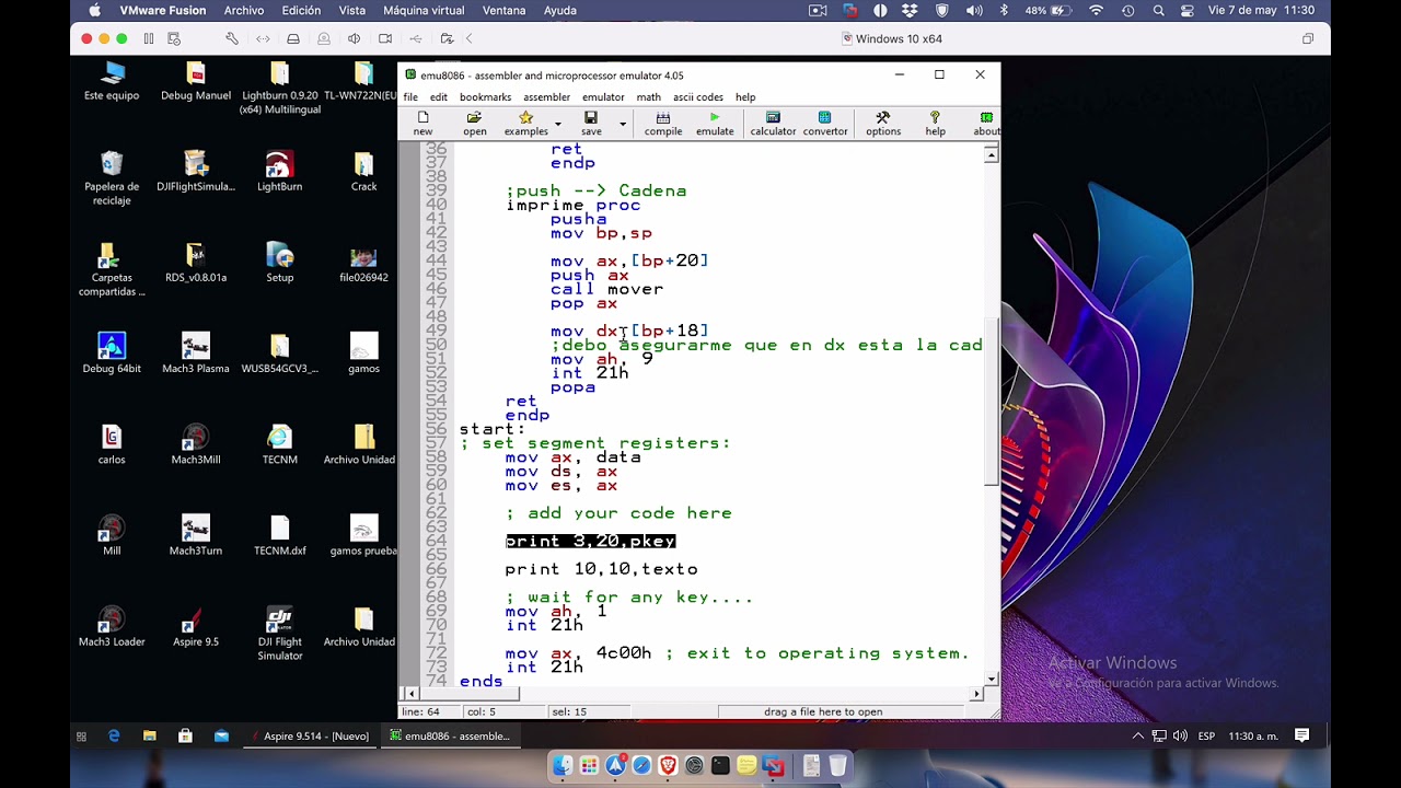 Macros y procedimientos en conjunto en Ensamblador