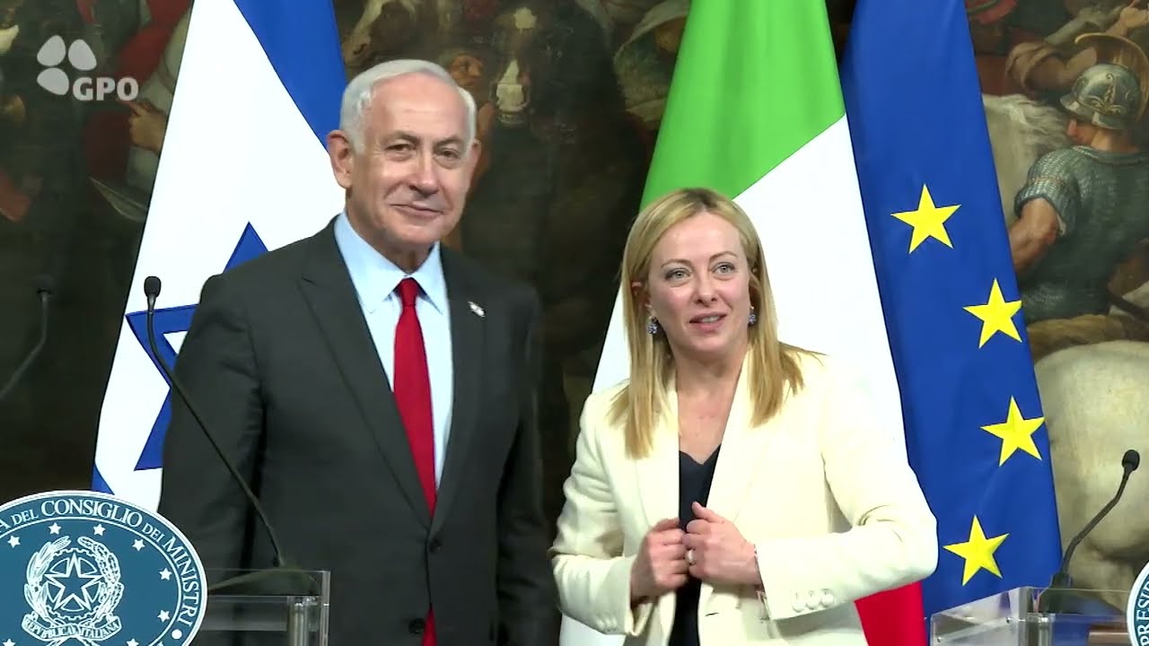 ראש הממשלה נתניהו בהצהרות משותפות עם ראש ממשלת איטליה מלוני