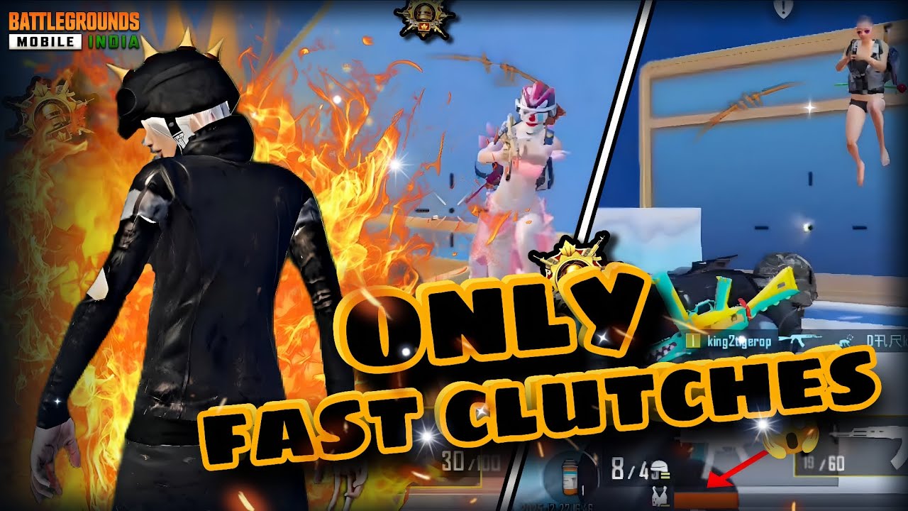 FASTEST CLUTCHES 🔥| 1v4 clutches | bgmi |