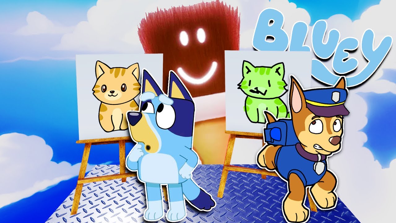 BLUEY y CHASE DIBUJAN o ACABAN con ELLOS | Las Aventuras de BLUEY en ROBLOX!