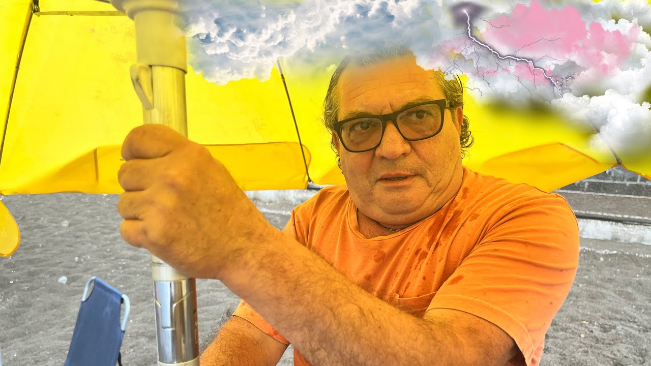 ⛈️NUBIFRAGIO IN SPIAGGIA 🏖️ 🤣video epico😅