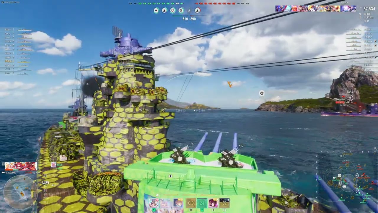 World of Warships: Full Round of T9 IJN Azuma (UYGLZ-Music: What If 