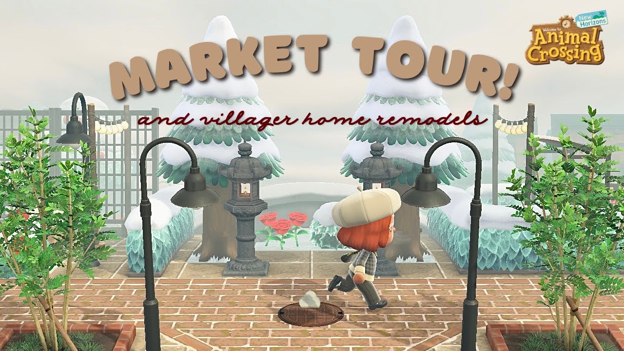 Cozy Market Tour! Villager Shops + Nook’s & Able’s | ACNH Speed Build