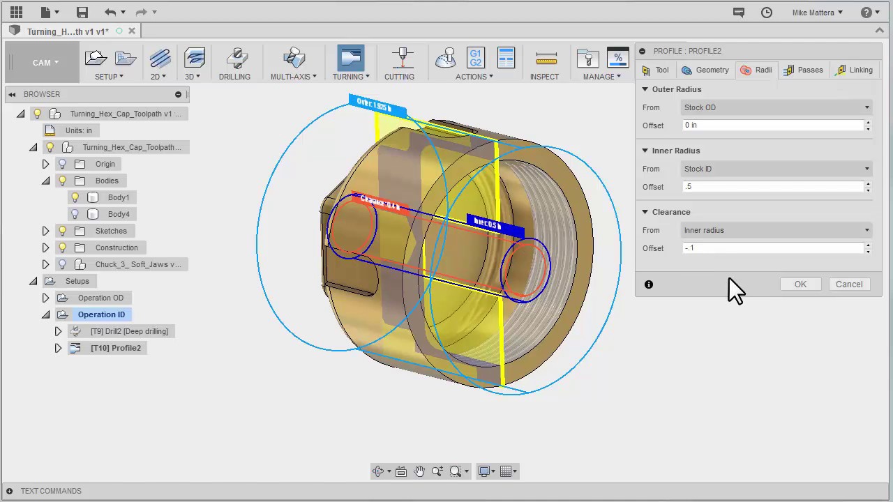 Fusion CAM Live Turning Series 10 - Drill, Rough & Finish