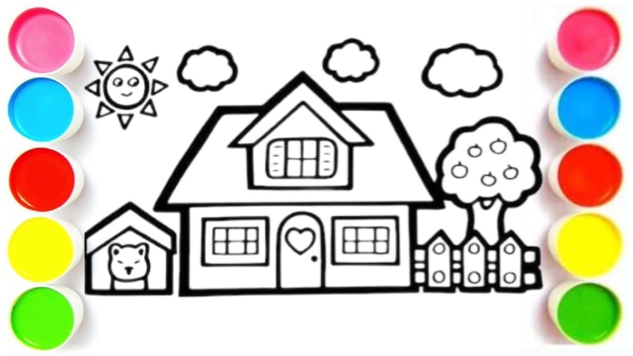 It's a beautiful, cozy house. Please try to draw, paint with me 