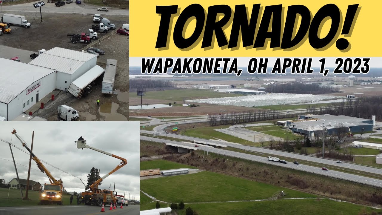 Wapakoneta Ohio Tornado Damage April 1, 2023 Drone Video #tornado #stormdamage #weather