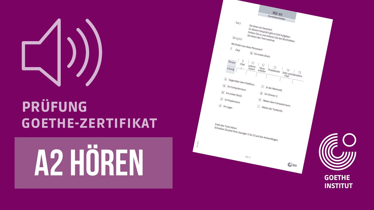 A2 German Exam 2023 – Hören mit Lösungen | Goethe Zertifikat | #01