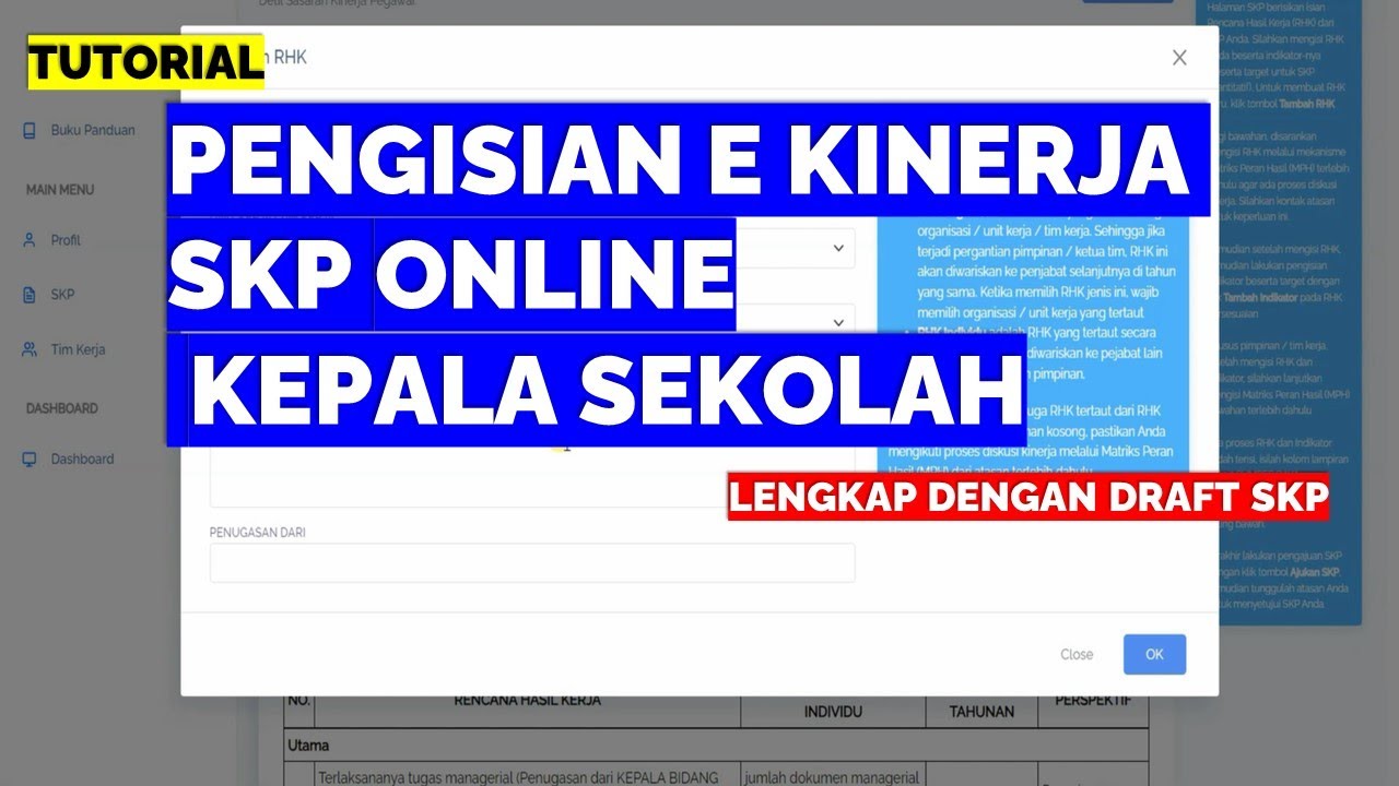 CARA PENGISIAN SKP E KINERJA KEPALA SEKOLAH