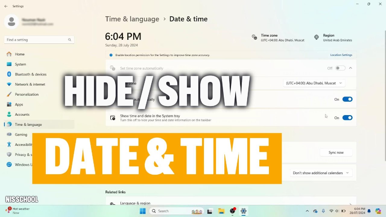 How to Hide and Show Date and Time on Your PC | Easy Step-by-Step Guide | NIS SCHOOL