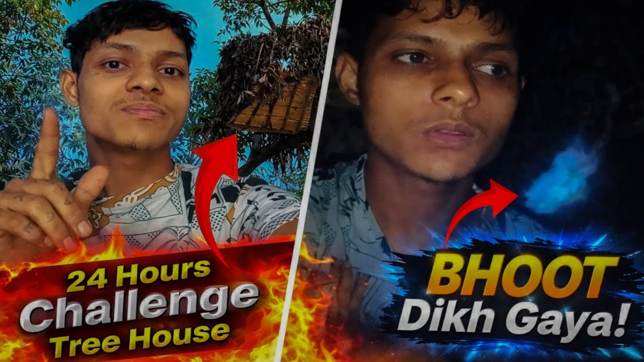 24 Hours Challenge in Tree House 😱 | Raat Ko Bhoot Dikh Gaya!||Horror Movie||Rd All Rounder 