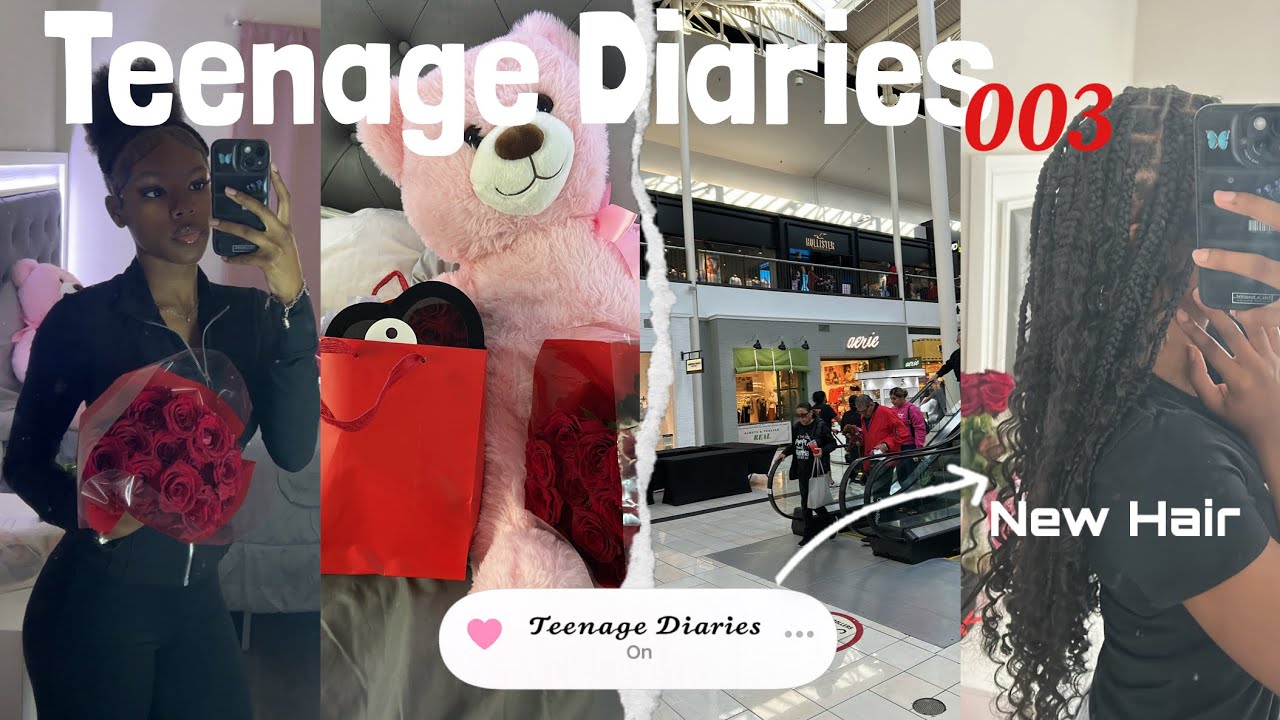 Teenage Diaries 003 ᥫ᭡. | Valentines Day, mall run, cooking, new hair 