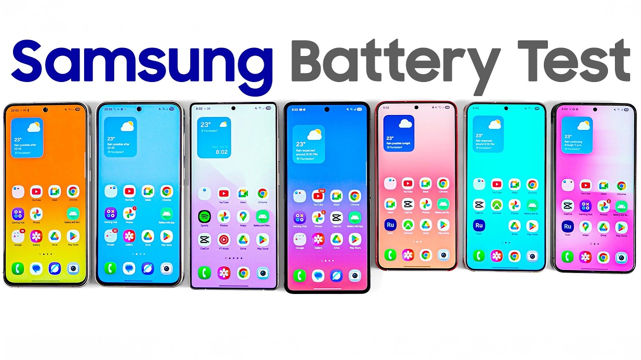 Samsung Z Flip 7 против S25 Ultra / S25 / A56 / S24 FE / S24 – Тест батареи