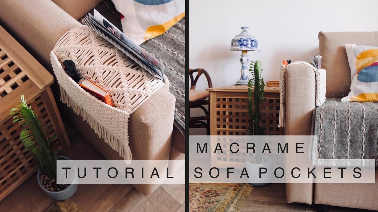 Tutorial Macrame Sofa Pockets / Home decor