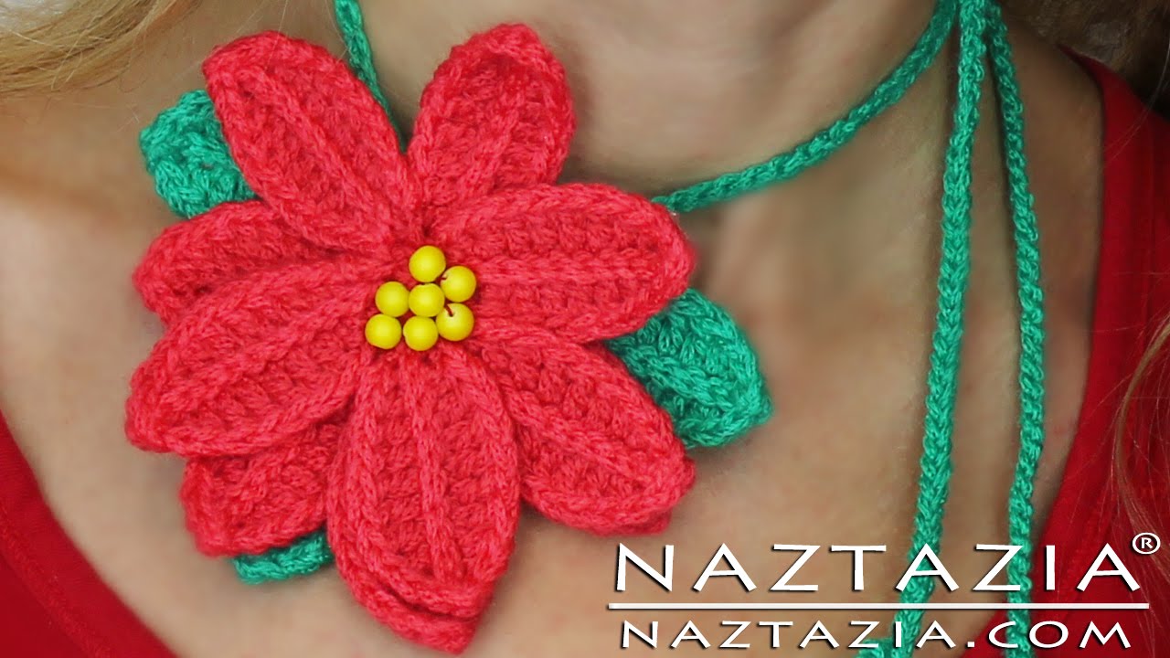 HOW to CROCHET a POINSETTIA FLOWER - DIY Tutorial for CHRISTMAS FLOWERS