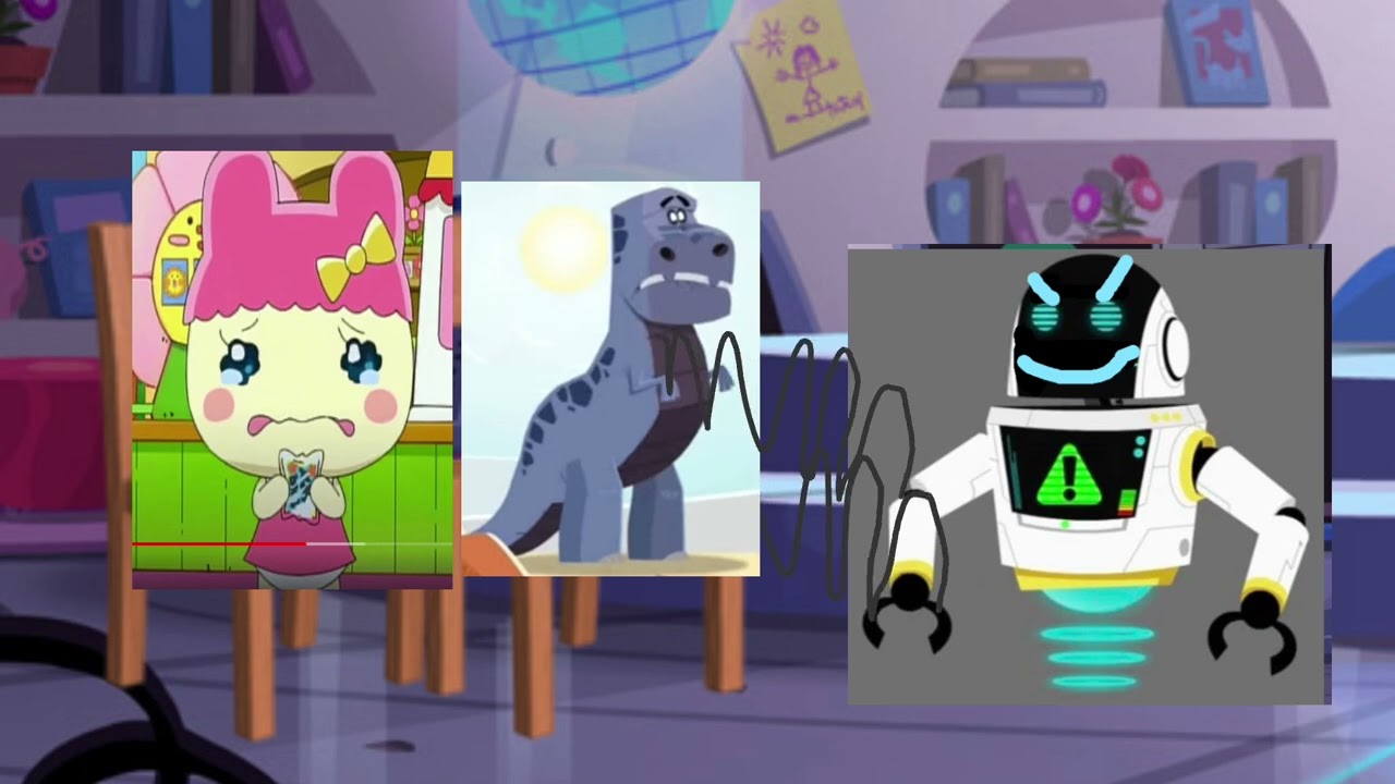 Chamametchi and gigantosaurus are scared of the robot dentist